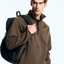 H&M Men Regular Fit Turtle Neck Long Sleeves Half Zipper Pullover Sweatshirts-picture-12