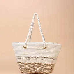 LULU & SKY Oversized Structured Shoulder Bag with Cut Work-picture-16