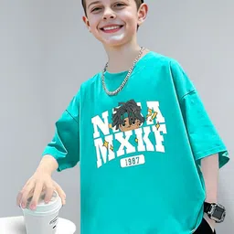 FOREVER FRIDAY Boys Typography Printed Round Neck Cotton T-shirt-picture-18