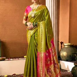 KALINI Woven Design Zari Silk Blend Designer Banarasi Saree-picture-29