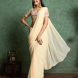 TASRIKA Saree With Embroidered blouse image 2
