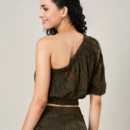 Honey by Pantaloons Print One Shoulder Crop Top image 2