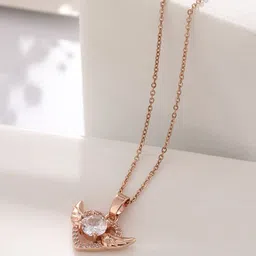 AGARWALPRODUCT Gold-Plated Artificial Stones Studded Stainless Steel Pendant With Chain image 4