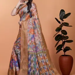 tammu designer Floral Silk Blend Saree image 3