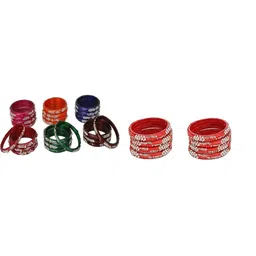 SOMIL Set Of 32 Stone-Studded Bangle-image-25