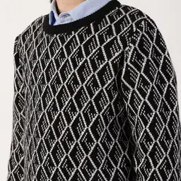 One Friday Boys Geometric Long Sleeves Acrylic Blend Winter Wear Pullover Sweaters image 4