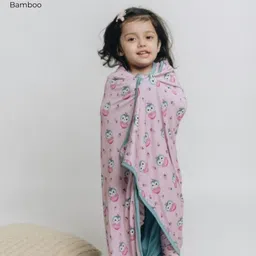 THE PLUSH CLUB Pink & White Geometric Single Bed Bamboo Blanket-image-69