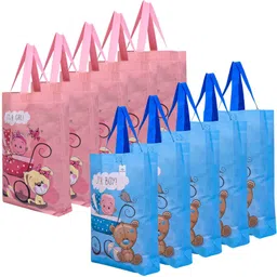 heart home Reusable Shopping Bag With Handle|Baby Shower Bag|Pack of 10|Blue & Pink Pack of 10 Grocery Bags-picture-12