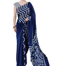 Pinkcity Trade World Blue Pure Cotton Ikat Sarees-picture-9