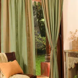 Peepul Tree Green 2 Pieces Sheer Door Curtain-image-26