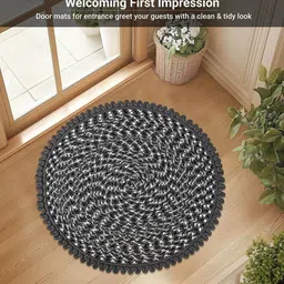 Kuber Industries Grey & White 4 Pieces Knitted Anti-Skid Doormats image 4
