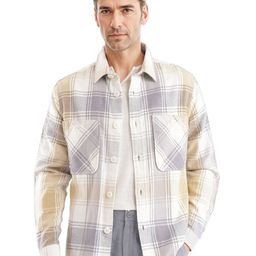 RARE RABBIT Men Checked Cotton Tailored Jacket with Patchwork-picture-46