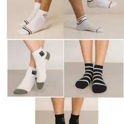 ZEVORA Set Of 5 Men Patterned Ankle Length Socks-picture-22