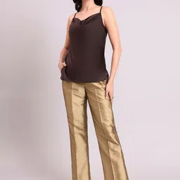 PowerSutra Women Cowl Neck Satin Top-image-1