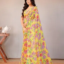Garden Vareli Floral Print Pure Chiffon Saree image 3