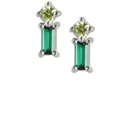 VANBELLE 925 Sterling Silver Rhodium Plated CZ Square Stud Earring image 2