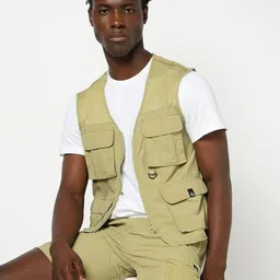 Performax Men Solid V-Neck Relaxed Fit Lightweight Outdoor Jacket image 4