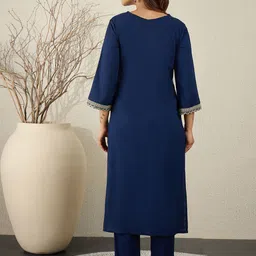 Indo Era V-Neck Tunic With Trousers image 4