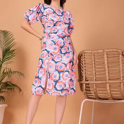 CUKOO Print Georgette A-Line Dress-picture-15