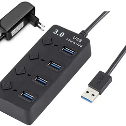 FKU 4 Ports 3.0 USB HUB Turn on/Off per Port 5 Gbps LED Indication & Adapter 5V USB Adapter-picture-17