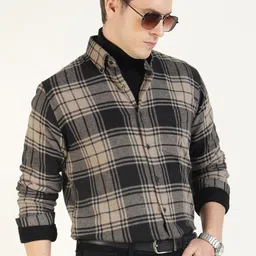 Hancock Men Tartan Plaided Checked Flannel Weave Slim Fit Casual Shirt-picture-27