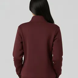 Mast & Harbour Women Solid Mock Collar Pullover Sweatshirt image 4