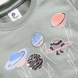 Annie Girls Printed Long Sleeves Pure Cotton Sweatshirt With Joggers image 4