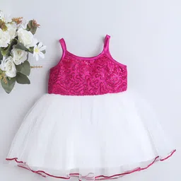 MANY FROCKS & Girl & Floral Printed Net Fit & Flare Dress-picture-37