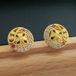 OM KRISHIV COLLECTION Circular Studs Earrings image 1