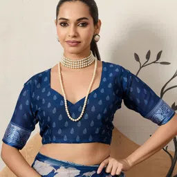 TIRA Floral Silk Blend Designer Saree image 5