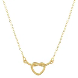 Voylla Gold-Plated Valentine's Day Heart Knot Minimal Pendant Chain image 4