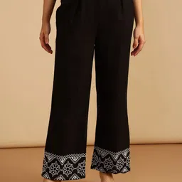 LIMEROAD Women Ethnic Motifs Embroidered Flared Ethnic Palazzos-picture-11