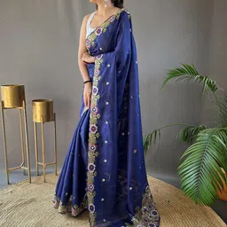 MORDEN MUSE Ethnic Motifs Embroidered Saree image 3