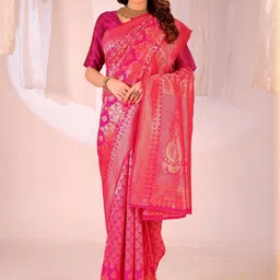 KALINI Ethnic Motifs Silk Cotton Banarasi Saree image 4