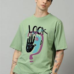 SLOWLORIS Men Graphic Printed Round Neck Oversized T-shirt-picture-43