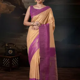 House of Pataudi Woven Design Kanjeevaram Saree With Matching Blouse image 4