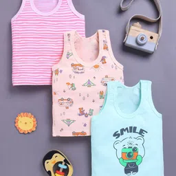 Redden Infant Boys Pack Of 3 Printed Cotton Round Neck Basic Vest R2-W111-BOYS-VEST-picture-25