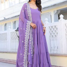 KALINI Women Ethnic Motifs Layered Kurta with Pyjamas & With Dupatta-picture-31