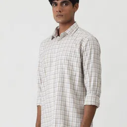 Greenfibre Men Opaque Checked Casual Shirt image 4
