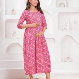 BAESD Floral Print Maternity Midi Dress image 2