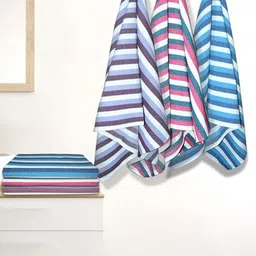 Aura Purple & Blue 5 Striped Cotton 210 GSM Bath Towel-image-72