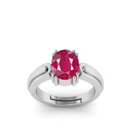 RRVGEM RUBY Ring 8.25 Ratti 7.70 KT Ruby Ring Silver Plated Adjustable Ring Astrologic-picture-34