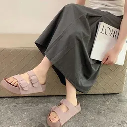 MONRSH Suede Flatform Sandals with Buckles image 3