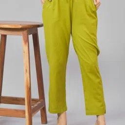 Suha Women Loose Fit Mid-Rise Cotton Trousers-image-42