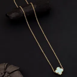 SZN Set Of 2 Gold-Plated Artificial Stones Studded Enamelled Minimal Chains image 3