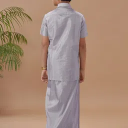 Ramraj Boys Spread Collar Shirt With Veshti image 5