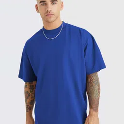 Organic Chics Men Anti Odour Solid Round Neck Cotton Oversized T-shirt-image-7