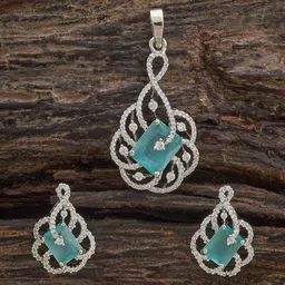 Kushal's Fashion Jewellery Rhodium Gold-Embellished Bridal Zircon Party Tear Earrings-image-61