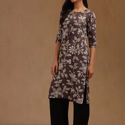 Soch Floral Printed Sequinned Straight Kurta image 5