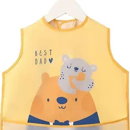 chinmay kids Baby Apron Long Sleeve Washable Snap For boy or girls Eating 6 - 36 Months image 1